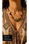 Natural Stone Ethnic Inspiration Design Necklace – Bohemian Handmade Look Gift Necklace