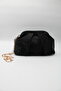 Women's Black Suede Black Clutch Portfolio Chain Cross Strap Hand and Shoulder Bag - 4