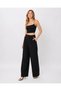 Women's Double-Breasted Waist Detailed Buttoned Wide-Leg Trousers Style Sweatpants - 5
