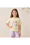 Crew Neck Short Sleeves T-shirt with Floral Sequin Detail