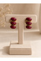 Women's Stone-Looking Gold Spiral Detailed Statement Earrings - 2