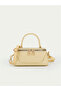 Enzo Model Women's Box Model Leather Handle Zippered Crossbody Handbag and Shoulder Bag