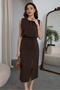 Brown Slit Detailed Dress - 2Y1553 - 2