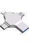 64GB 4 in 1 OTG Thumb Drive USB A USB C Micro USB and iPhone Connector for Phones Tablets and PC