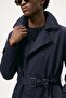Men's Buttoned Trench Coat with Belt at the Waist - Navy Blue - 3