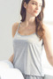Women's Gray Shorts Combed Cotton Nightgown Set H110546 - 2