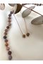 Real Madagascar Pink Quartz Natural Stone Drawstring Necklace - 4