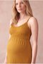 Maternity Mustard Viscose Blended Strappy Crew Neck Sleeveless Dress with Gipeli Chest Detail Selena - 3