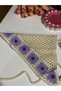 Bohemian Bandana Women's Hair Band with Floral Motifs Crochet Look Purple Summer Boho Hair Accessory - 4