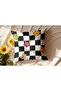 Checkered and Floral Patterned Pillow, Gift - 2