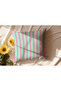 Green Orange Striped Pillow, Gift - 2