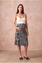 Maternity Dark Gray Patterned Viscose Blended High Waist A-Line Midi Skirt Emilia - 5