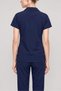 Women's Navy Blue Classic Shirt Collar Pajama Set - 4
