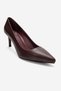 Clyde Burgundy Skin Genuine Leather Women's Heeled Shoes - 3