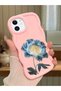 iPhone 12 Compatible Case Camera Protector Pink Silicone Couple Phone Case Floral Pattern
