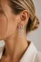 Women's Steel Star Figure Zircon Stone Hanging Earrings Set - 2