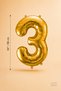 Gold Foil Balloon Number 3 86 Cm, Helium Compatible Gold Color 3 Year Old Balloon, Large Size Number Balloon - 2