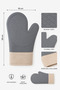 Silicone Oven Glove Single 28X18 cm Heat Resistant Non-Slip Kitchen, Oven and Bbq Glove Gray Color - 2