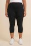 Women's Black Plus Size Cotton Lycra Below Knee Capri Leggings |   High Waist No-Show Flexible Daily Leggings - 2