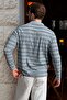 Blue Regular Fit Striped Polo Collar Men's T-Shirt E7192 - 3