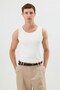 White Men's Basic Ribbed Undershirt