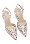 Si̇ena Women's Beige Polka Dot 7.5 cm Heeled Shoes with Pointed Toe and Ankle Strap - 3