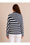 Striped Women's Knitwear Sweater - Long Sleeve Relaxed Fit - 2