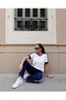 Women's Soft Textured Crew Neck Sweatshirt Set - 3