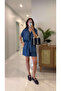 Kosle Navy Blue Tencel Shirt Shorts Set