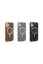 iPhone 16 Case Glittery Diamond Stone Magsafe Camera Raised Silicone Vrdr - 3