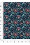 100% Cotton Satin Fabric 100X155 cm Navy Blue Fuchsia Floral Patterned Decorative Patchwork Fabric - 4