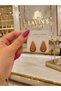 Luxury Drop Design Earrings with Coffee & Gold Detail - 2