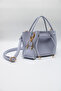 Women's Blue Drawstring Crossbody Hand and Shoulder Bag with Charm Accessories