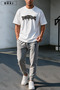 Trust Issue Printed Oversize T-Shirt & Gray Pants Tracksuit Set