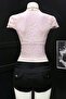 Retro Style Pink Bolero Blouse with Lace Ties - 3