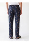 Navy Blue Regular Fit Printed Men's Pajama Bottoms - 4