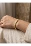 Cmjewelry Women's Gold Steel Bracelet - Classic Crushed Chain Model, Non-Tarnish, Stainless, Italian Crushed