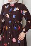 Women's Waist-Tied Tropical Patterned Dress - 7