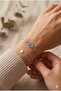 Zircon Blue Evil Eye Bead Figured Bracelet with Chain and Elevator Closure