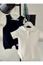 Men's Bear Embroidered Collar Detailed Bodysuit and Navy Blue Combed Cotton Baby Salopet Set 100% Cotton - 6