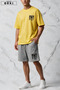Bklyn Printed Oversize Unisex T-Shirt & White Shorts Set - 3