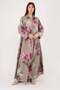 Park Moda Spring Floral Patterned Long Italian Linen Shirt Dress - 5