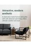 Aidan Sling Accent Chair | Modern Metal Frame Armchair with Plush Shredded Foam Cushion, Upholstered Fabric, Living Room Chair, Black - 5