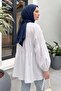 Floral Gathered Tunic 5501 - White - 4