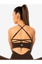 Women's Bitter Coffee Cross Back Seamless Sports Bra Gathering Sports Bustier Fitness Pilates Yoga Bra - 7