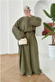 Dubai Model Long Asymmetrical Cut Premium Linen Suit |   Hijab Women's Double Set - 3