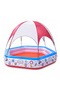 240cm Hexagonal Inflatable Family Pool with Canopy, Blue - 7