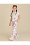Girls White Strawberry Print Fashion Track Pants - 5