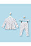 Infant Girls White Rib All Over Print Set - 5
