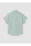 Green Belted Striped Women's Shirt - 7